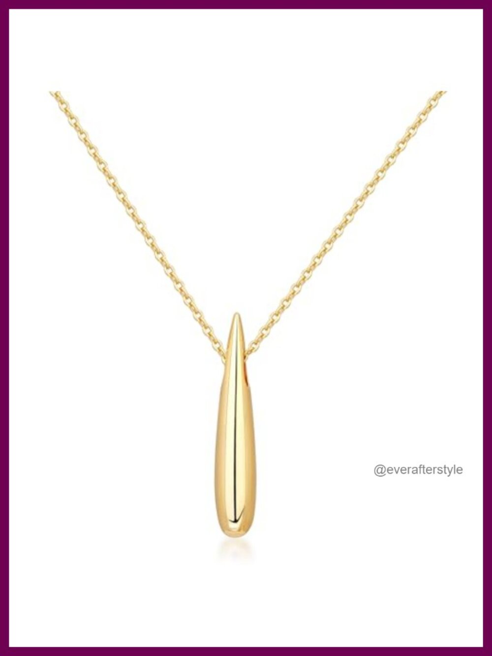 18k Gold Plated Teardrop Y Necklace Women's Minimalist Long Pendant Jewelry Gift